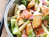 Bagels and lox pasta salad