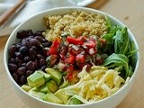 Black bean and avocado quinoa bowl