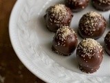 Bourbon salted chocolate peanut butter truffles