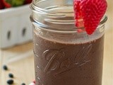 Chocolate berry black bean Mason jar smoothie