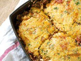 Crockpot chicken tamale pie with cornbread crust