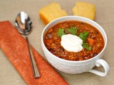 Crockpot turkey chili with butternut squash & apples ... and best-evah cornbread