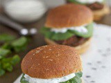 Mediterranean meatloaf sliders with yogurt sauce