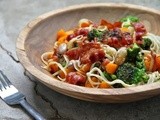Pasta with butternut squash, broccoli and cranberry beans (guest post)