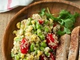 Quinoa salad with fresh corn and tomatoes