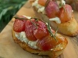 Roasted grape crostini