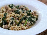 Sausage and spinach rice bowl: a recipe