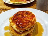 American Pancakes filled with raspberries and blueberries