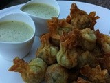 Prawn Wantons with Peanut Lime Dipping Sauce