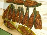 Bharli Bhindi &  Bharli Mirchi  (Stuffed Okra / Ladies Finger and Chilli)