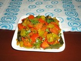 Kadai zucchini capsicum (bell pepper) recipe / side dish for roti recipe