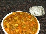 Mix vegetable kurma ( korma ) / tarakari kurma /  side dish for rotis and pulav