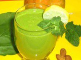 Orange spinach mint almond flax seeds smoothie - santra palak pudina badam jawas smoothie - smoothie recipes