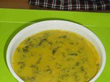 Palak kadhi recipe - how to make spinach kadhi - bachelors recipe