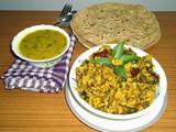 Phool gobi ani mod aleli mugachi bhaji / cauliflower and sprouted green grams bhaji