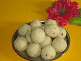 Rava Coconut Ladoo Using Sugar Syrup - Semolina Coconut Laddu