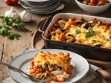 Pasta al Forno con Ragù di Pollo e Verdure Grigliate