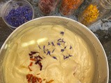 Apple cupcakes with dried flowers