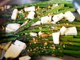 Asparagus with pistachio and Feta