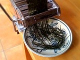 Cutting nori seaweed with a pasta machine