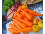 Fresh juice using beetroot stalks and leaves