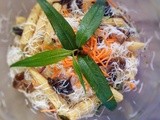 Gluten free and vegan vermicelli with baby corn and Chinese mushrooms