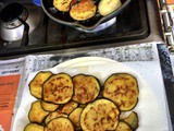 Melanzane fritte (fried eggplants) and photos of peonies