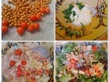 Roasted spicy chickpea salad with minty yogurt dressing