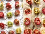 Schiacciata con pomodorini - cherry tomatoes schiacciata, and a meal from the garden