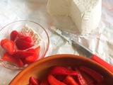 Strawberries with ricotta - snow on spring flowers