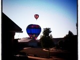 Balloons in my backyard and decorating for Halloween...it must be that time again