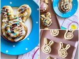 Easter Bunny Cinnamon Rolls (using Pillsbury refrigerated rolls)