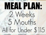 Meal Plan: 2 Weeks, 5 Mouths, All for Under $115