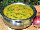 Tangy red lentils with spinach