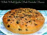 Whole Wheat Garden Fresh Coriander Focaccia | Vegan Baking