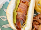 Bacon Wrapped bbq Cheddar Dogs #SecretRecipeClub