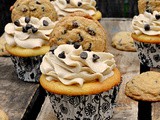 Chocolate Chip Cookie Dough Cupcakes #Choctoberfest