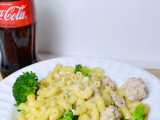 Italian Pork Meatballs with Broccoli over Pasta