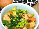 Mini Chicken Meatballs Vegetable Soup