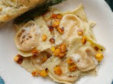 Roasted Butternut Squash Ravioli in Brown Butter Sauce