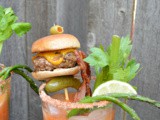 Roasted Tomato Bloody Mary with Slider Garnish #SecretRecipeClub