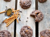 Salted Caramel Pretzel Chocolate Cake Mix Cookies