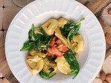 Sautéed Cheese Tortellini & Spinach with Toasted Almonds