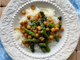 Stir Fried Chickpeas and Asparagus