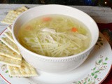 Sweet & Clear Chicken Noodle Soup #CooktheBooksClub