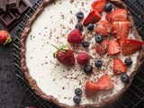 Chocolate Vanilla Berry Panna Cotta Tart