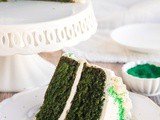 Green Velvet Cake with Baileys Cream Cheese Frosting