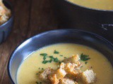 Homemade Pumpkin Soup with Parmesan Croutons