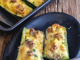 Italian Sausage & Cheese Stuffed Zucchini