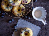 Lemon Glazed Blueberry Baked Donuts